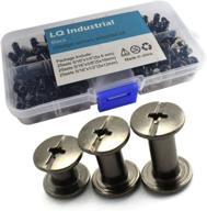 📚 lq industrial 75 sets black m5 chicago screw assorted kit for book binding, diy leather craft – slotted phillip head binding screws, rivet assembly bolt nail rivet - m5x6 m5x10 m5x12 logo