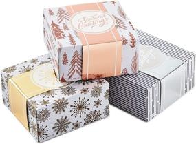 img 4 attached to 🎁 Hallmark 4" Small Metallic Gift Box Set - Perfect for Christmas, Hanukkah, Winter Solstice, Weddings!