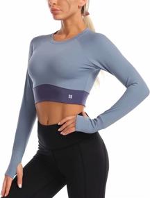 img 3 attached to Sleeve Fitted Athletic Workout Cropped