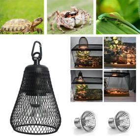 img 2 attached to 🔆 Reptile Heat Lamp Cap for Reptiles - UVA UVB Turtle Heating Light Dome Cover for Tortoise Lizards Snake in Terrarium - Includes 1 Lamp Cap Cover + 3x 25W Bulbs + 1 Clip + 1 Tweezer