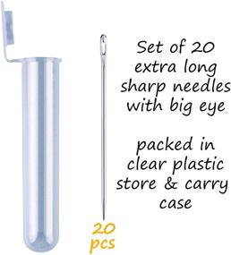 img 2 attached to 🧵 Versatile Set of 20 Long Needles (73 mm / 2.9 inch) with Spacious Eye for Sewing, Leather Works, Yarn, and More!