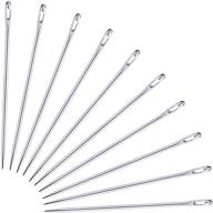 🧵 versatile set of 20 long needles (73 mm / 2.9 inch) with spacious eye for sewing, leather works, yarn, and more! logo