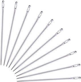 img 4 attached to 🧵 Versatile Set of 20 Long Needles (73 mm / 2.9 inch) with Spacious Eye for Sewing, Leather Works, Yarn, and More!