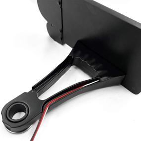 img 1 attached to HTTMT- Black Side Mount License Plate Bracket W/SKULL LED Brake Tail Light Compatible With 7/8&#34