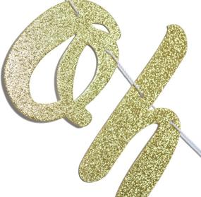 img 3 attached to 🎉 JustParty Oh Happy Day Gold Glitter Banner: Perfect for Birthdays, Weddings, Gender Reveals, Baby Showers, Retirement, and Congratulations Parties!