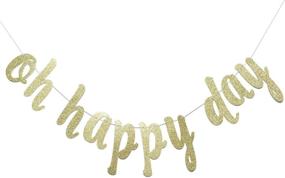 img 4 attached to 🎉 JustParty Oh Happy Day Gold Glitter Banner: Perfect for Birthdays, Weddings, Gender Reveals, Baby Showers, Retirement, and Congratulations Parties!