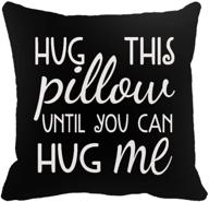 💑 romantic lover's gift: reversible two-sided printing throw pillow cover - embrace this cushion until we meet: sweet sayings - ideal for home decoration - soft cotton square case, 20 inches логотип