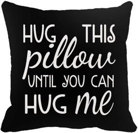 img 2 attached to 💑 Romantic Lover's Gift: Reversible Two-Sided Printing Throw Pillow Cover - Embrace This Cushion Until We Meet: Sweet Sayings - Ideal for Home Decoration - Soft Cotton Square Case, 20 Inches