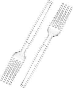 img 4 attached to 🍽️ Premium 120-Piece Zeppoli Clear Plastic Fork Set – High-Quality Disposable Cutlery Utensil Set – Ultra Clear Plastic Forks – Chinet Branded Utensils