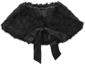 img 4 attached to Stylish Fakeface Shoulder Bridesmaid Tippet Capelet: Perfect Girls' Accessory for Cold Weather