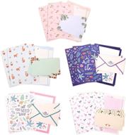 💌 imagicoo 32 cute lovely writing stationery paper set with 16 envelope + 1 sheet label seal sticker (style-6, 8.3x5.8) logo