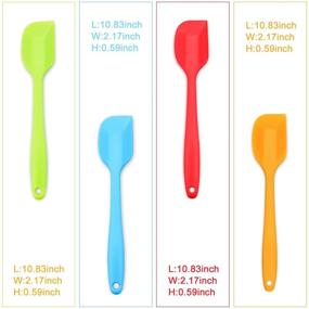 img 2 attached to 🍳 Premium Silicone Spatula Set - 4-Piece Heat-Resistant Non-Stick Spatulas with Stainless Steel Core