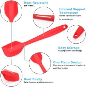 img 1 attached to 🍳 Premium Silicone Spatula Set - 4-Piece Heat-Resistant Non-Stick Spatulas with Stainless Steel Core