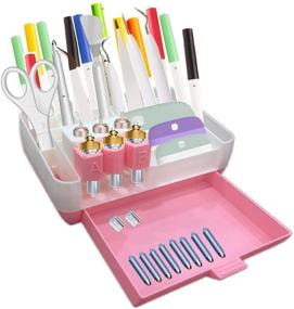 img 4 attached to 🗂️ Cricut Art Supply Organizer with 31 Slots and Compartments – Tool Storage and Accessories Holder, Blades Caddy (Organizer Only, Tools and Accessories Excluded)