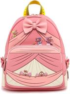 loungefly disney cinderella peek-a-boo double strap women's shoulder bag purse logo