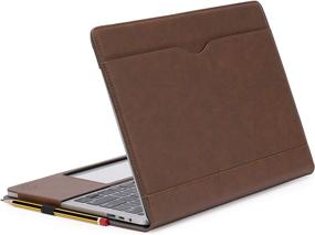 img 3 attached to 👝 TYTX MacBook Pro 13 Inch Leather Case (A1989 A1706 A1708 A2159 A2289 A2251 A2338) Laptop Sleeve - Protective Folio Book Cover in Dark Brown, Compatible with 2016-2021 Models