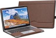 👝 tytx macbook pro 13 inch leather case (a1989 a1706 a1708 a2159 a2289 a2251 a2338) laptop sleeve - protective folio book cover in dark brown, compatible with 2016-2021 models logo