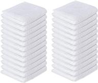 🧺 pack of 24 cotton terry towel cleaning cloths, white, 14"x17" - 100% cotton terry cloth bar rags towels for multi-purpose cleaning, highly absorbent for auto detailing or painters logo