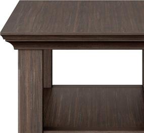 img 1 attached to 🪑 SimpliHome Acadian Rustic Narrow Side Table - Solid Wood, 14" Wide Rectangular Design in Farmhouse Brown with Storage, 2 Shelves for Living Room and Bedroom