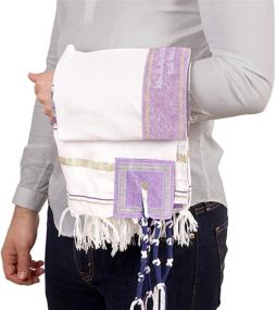 img 1 attached to Tallit Prayer Shawl Israel Spelled Women's Accessories for Scarves & Wraps