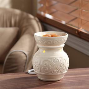 img 2 attached to Hosley 6 Inch Cream Ceramic Electric Candle Warmer - Perfect Wedding, Spa, and Aromatherapy Gift for Wax Melts, Essential Oils, and Fragrance Oils (O4)