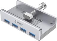 💻 orico usb 3.0 адаптер зажима-хаб: алюминиевый 4-портовый usb-разветвитель с источником питания и кабелем передачи данных – ультрапортативный расширитель usb для macbook air, ноутбука, пк логотип