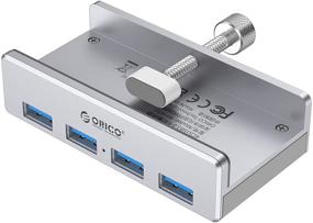 img 4 attached to 💻 ORICO USB 3.0 адаптер зажима-хаб: алюминиевый 4-портовый USB-разветвитель с источником питания и кабелем передачи данных – ультрапортативный расширитель USB для MacBook Air, ноутбука, ПК