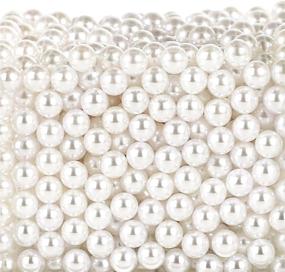 img 4 attached to 💎 Перловые наполнители для ваз Suream: 1300 штук белых жемчужин для держателя косметических кистей, разброски на столе, домашнего украшения и многого другого!