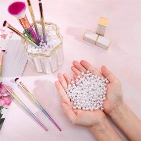 img 3 attached to 💎 Suream Vase Fillers Pearl: 1300Pcs White Pearls for Makeup Brush Holder, Table Scatter, Home Decoration & More!