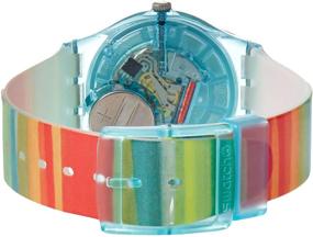 img 3 attached to 🕗 Часы Swatch Unisex-Adult's на кварцевом механизме (модель: GS124) - красный пластиковый ремешок, синий циферблат