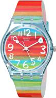 🕗 часы swatch unisex-adult's на кварцевом механизме (модель: gs124) - красный пластиковый ремешок, синий циферблат логотип