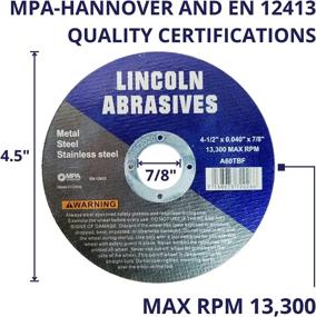img 2 attached to Cut Off Wheels Lincoln Abrasives Stainless Power & Hand Tools for Power Tool Parts & Accessories