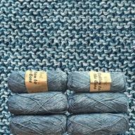 🧶 soft & durable cotton knitting yarn, perfect for babies - 6 skeins, 852 yards - light worsted gauge #3 (jean blue) logo