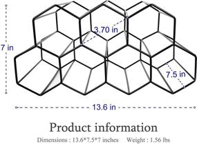 img 2 attached to 🍷 Современный проволочный вставной винный шкаф для малых рабочих поверхностей: стильный черный дизайн «Медовая пчелиная сота», вмещает 9 бутылок.