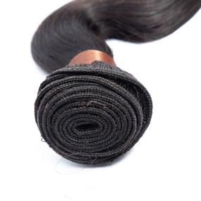 img 2 attached to 🏾 BLACKMOON HAIR: 100% Unprocessed Virgin Indian Hair Body Wave Weave - 28-inch 4 Bundles, Natural Black Color