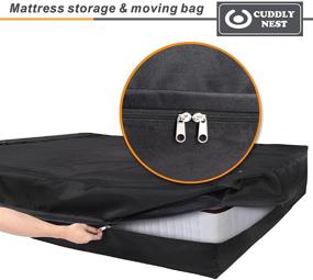 img 1 attached to 🛏️ Reusable Waterproof Canvas Mattress Storage Bag with Zipper and Lifting & Moving Straps - Heavy Duty Bag for Moving and Storage (Black, Queen)