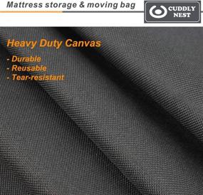 img 3 attached to 🛏️ Reusable Waterproof Canvas Mattress Storage Bag with Zipper and Lifting & Moving Straps - Heavy Duty Bag for Moving and Storage (Black, Queen)