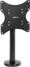 img 4 attached to 📺 Bolt Down Stand for Desk, Desktop, and Tabletop | MOUNT-IT! Flat Screen TV Swivel Tabletop Mount [23"-43" Screens] | VESA Mount up to 200x200mm | Steel, Black