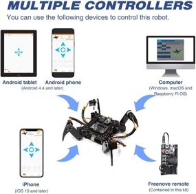 img 1 attached to 🦾 Набор робота Freenove Quadruped с пультом управления - совместим с Arduino IDE, Raspberry Pi OS. Проект STEM с манипуляцией ходьбы, ползания, кручения сервоциркулем, управляемый приложением