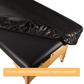 img 3 attached to 🛏️ Premium Black Massage Table Protective Cover: Silky Fitted Sheet, Stain-Resistant & Reusable; Machine Washable Spa Bed Sheet (Massage Table Not Included)