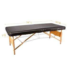 img 2 attached to 🛏️ Premium Black Massage Table Protective Cover: Silky Fitted Sheet, Stain-Resistant & Reusable; Machine Washable Spa Bed Sheet (Massage Table Not Included)