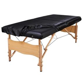 img 4 attached to 🛏️ Premium Black Massage Table Protective Cover: Silky Fitted Sheet, Stain-Resistant & Reusable; Machine Washable Spa Bed Sheet (Massage Table Not Included)