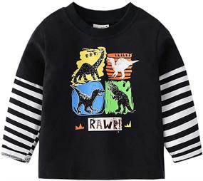 img 3 attached to 👕 Stylish ARTMINE Color Block T-Shirts: Long Sleeve Round Neck for Boys