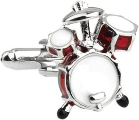 img 4 attached to Mens Drum Music Cufflinks Birthday