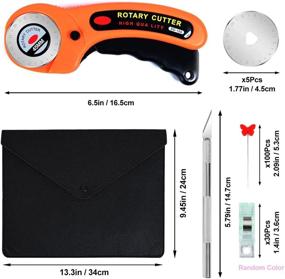 img 3 attached to 🧵 Complete 147PCS Rotary Cutter Tool Kit for Sewing and Quilting - 45mm Fabric Cutter Set with 5pcs Blades, Cutting Mat, Patchwork Ruler, Carving Knife, Scissors, Sewing Clips, Sewing Straight Pins, Full Toolset