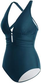 img 3 attached to 👙 Holipick Ruched Swimwear for Women - Trendy Women's Clothing for Swimsuits & Cover Ups