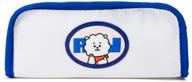 🐰 adorable bt21 rj character pencil case/multi-purpose bag - blue/white with zipper logo