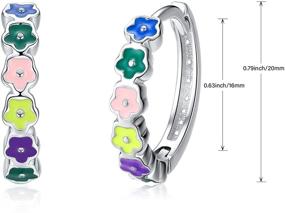 img 1 attached to 925 Sterling Silver Mom Gifts Small Hoop Earrings with CZ Flower Design - Hypoallergenic Cartilage Hoops for Women and Girls