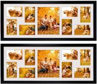 2 pack collage picture frames, black, display eight 4x6 pictures, one 8x10 photo, wall mounting логотип