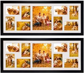 img 4 attached to 2 Pack Collage Picture Frames, Black, Display Eight 4x6 Pictures, One 8x10 Photo, Wall Mounting